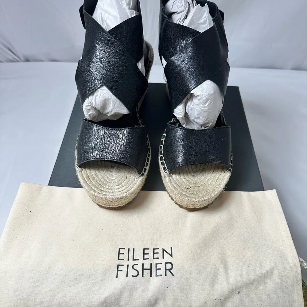 Eileen Fisher Willow Tumbled Espadrille Wedges (Size 9)